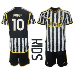 Juventus Paul Pogba #10 Hjemmebanesæt Børn 2023-24 Kort ærmer (+ korte bukser)